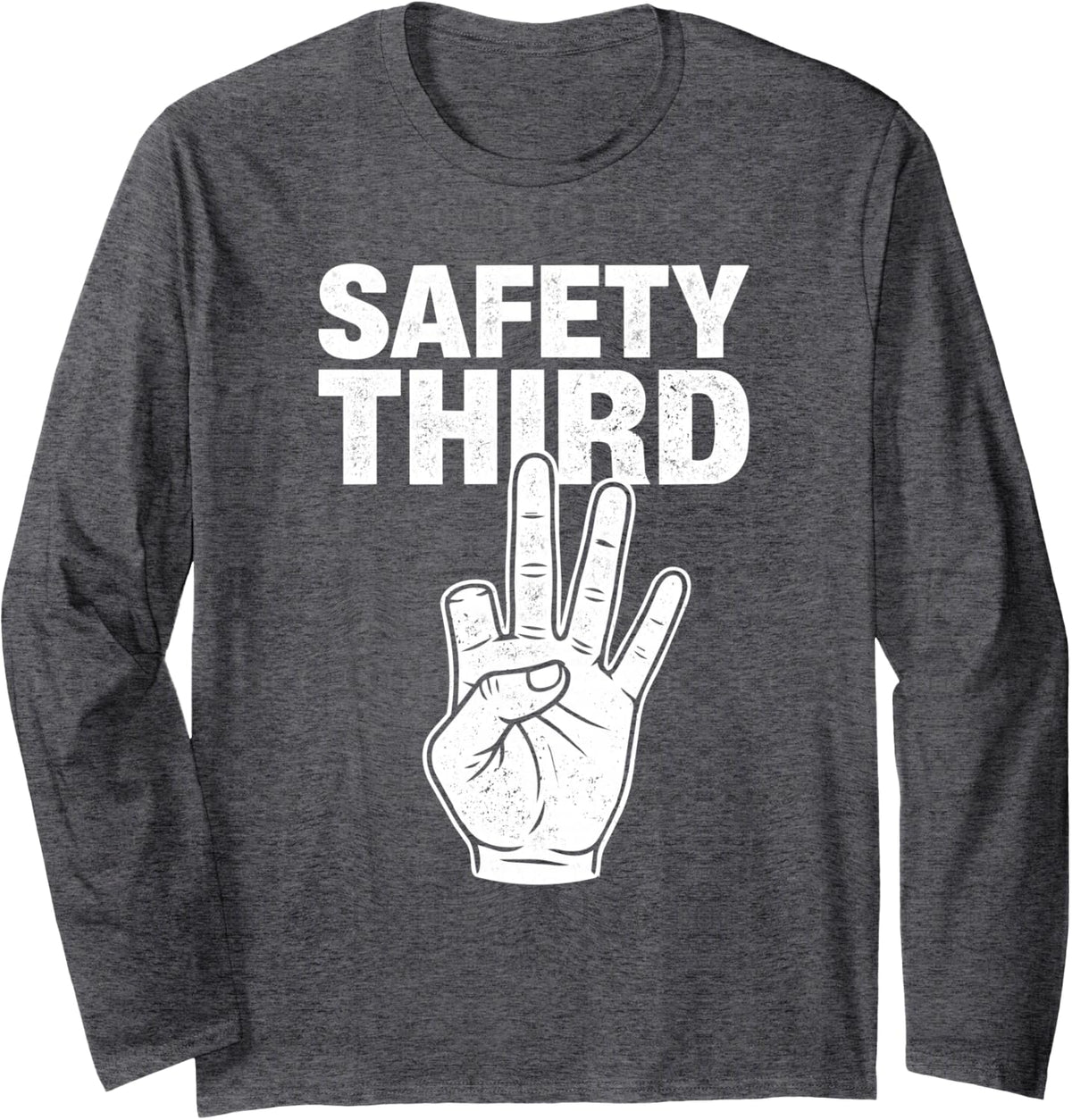 Safety Third - Welder Metalworker Ironworker Welding Long Sleeve T-Shirt - Adult Unisex Dark Heather Grey