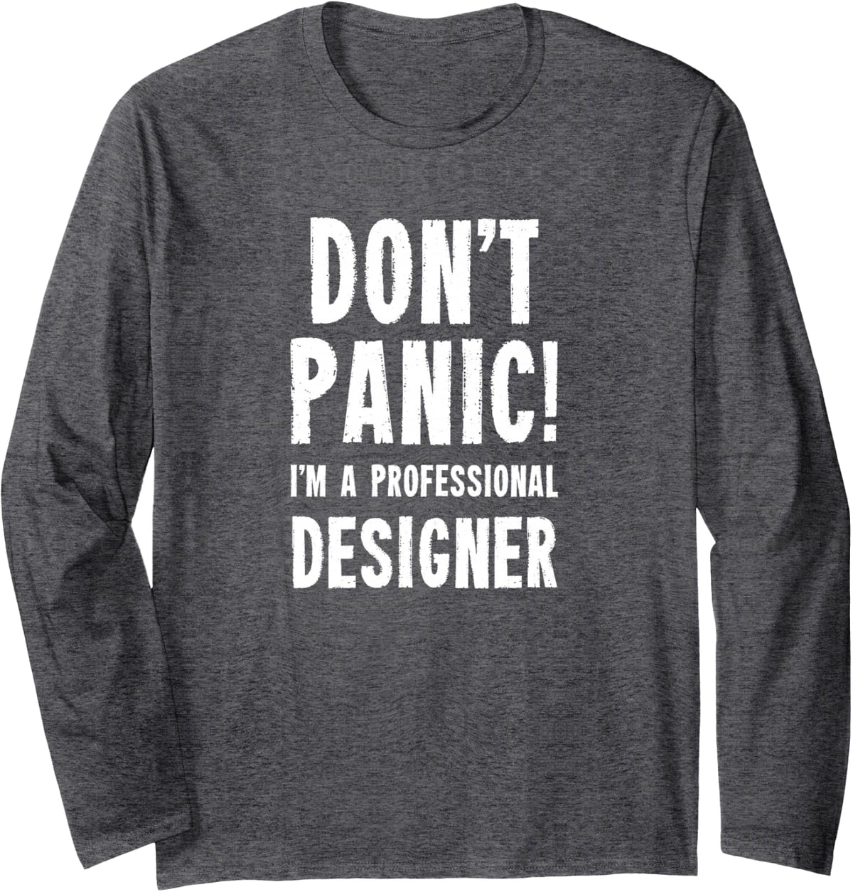 Designer Long Sleeve T-Shirt - Adult Unisex Dark Heather Grey