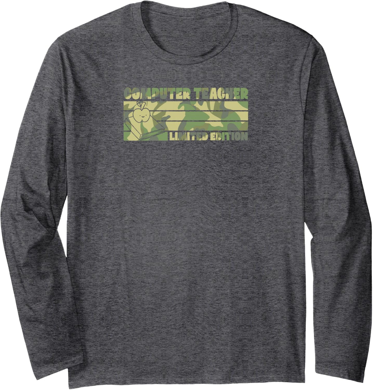Computer Teacher Limited Edition Retro 70s Style Teacher Long Sleeve T-Shirt - Adult Unisex Dark Heather Grey