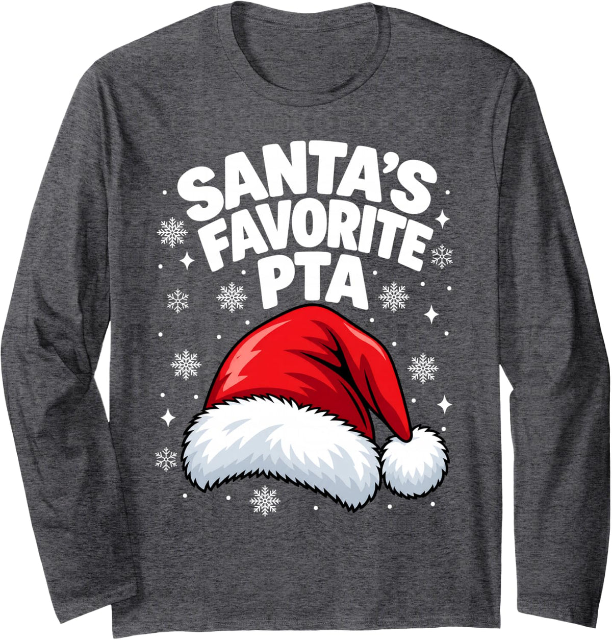 Santa Favorite PTA Physical Therapist Assistant Christmas Long Sleeve T-Shirt - Adult Unisex Dark Heather Grey