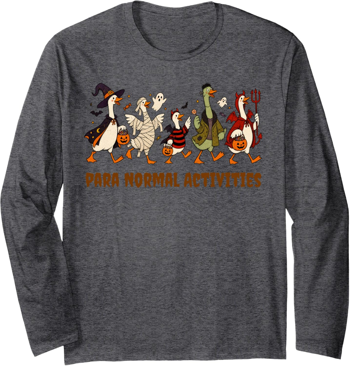 Goose para Normal Activities Paraprofessional Halloween Long Sleeve T-Shirt - Adult Unisex Dark Heather Grey