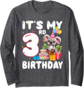 3 Year Old Koala Lover Themed It's My 3rd Birthday Long Sleeve T-Shirt - Adult Unisex Dark Heather Grey