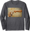 God Creates Lemon Roan Cocker Spaniel Long Sleeve T-Shirt - Adult Unisex Dark Heather Grey