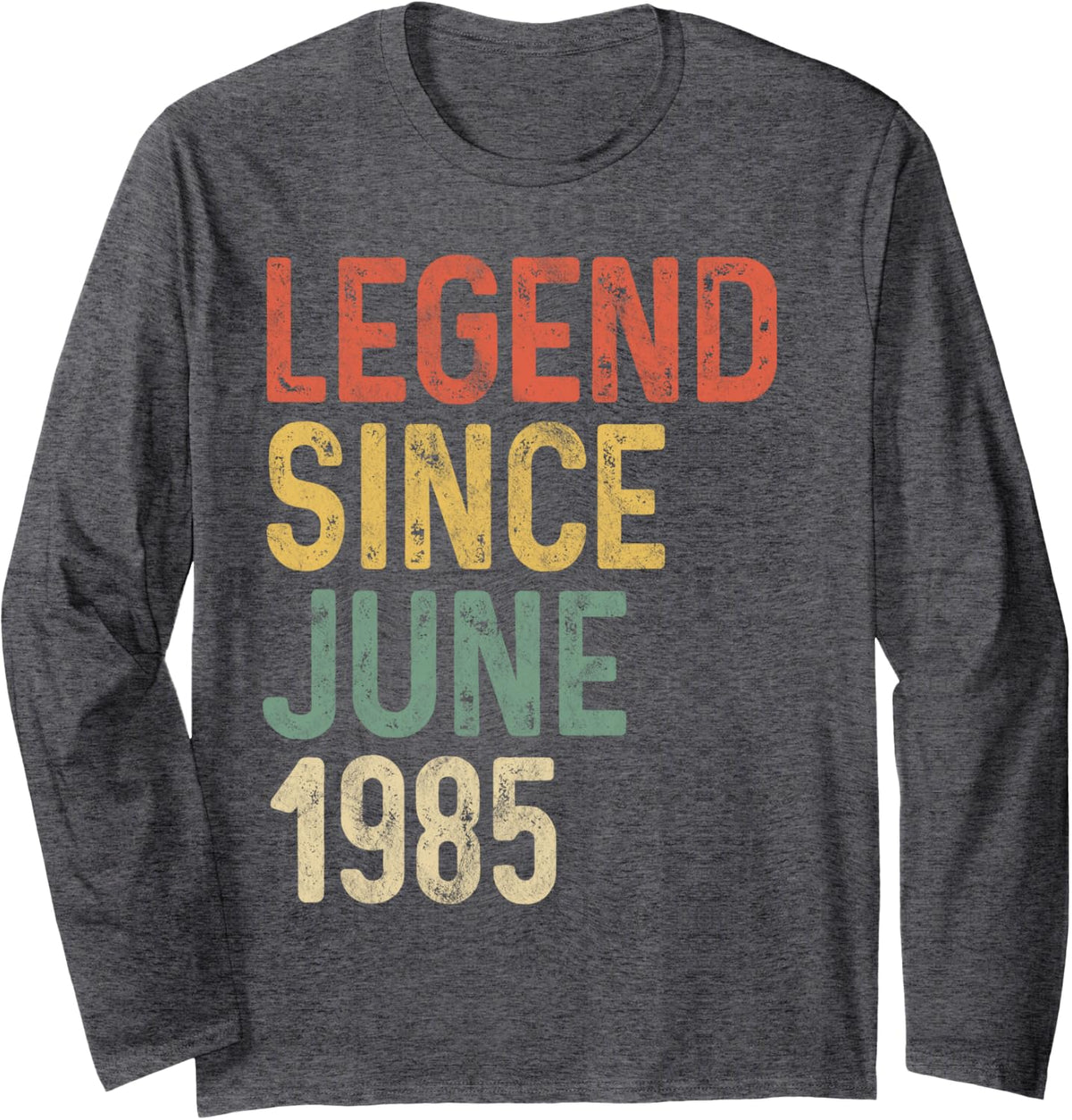 Legend 1985 40th Birthday Gifts for Men Women 40 Year Old Long Sleeve T-Shirt - Adult Unisex Dark Heather Grey