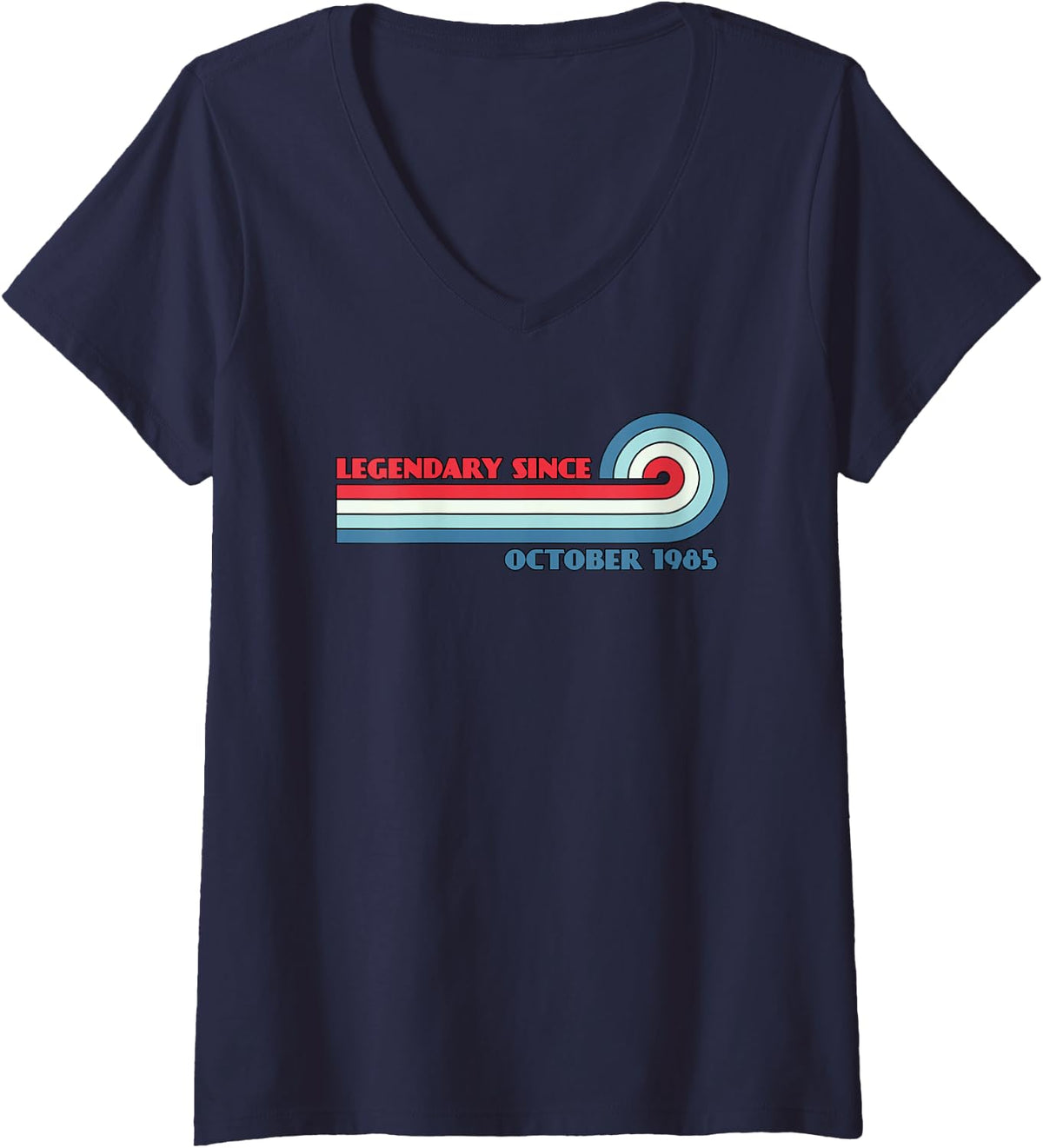 Women's Legendary Since October 1985 V-Neck T-Shirt - Navy Blue