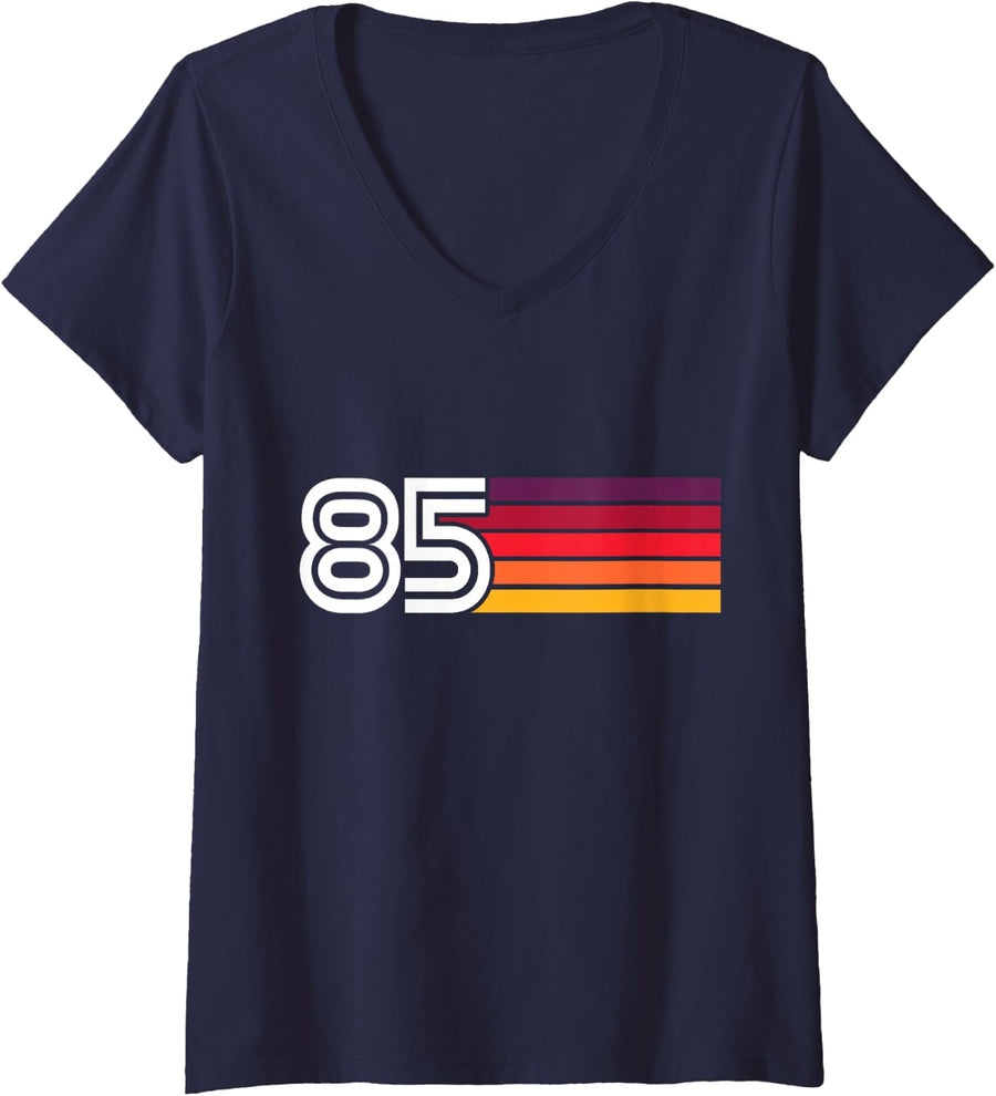 Women's 85-1985 Retro 42th Birthday V-Neck T-Shirt - Navy Blue