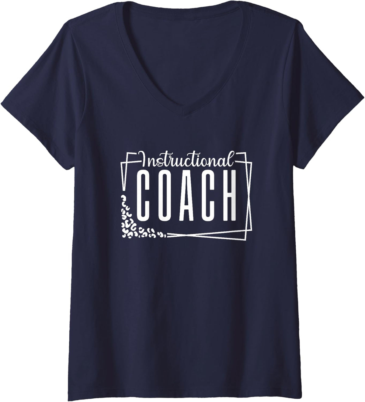 Women's Instructional Coach Back to School Matching Group V-Neck T-Shirt - Navy Blue