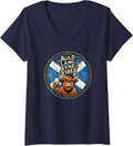 Women's Auld Lang Syne Vibes V-Neck T-Shirt - Navy Blue
