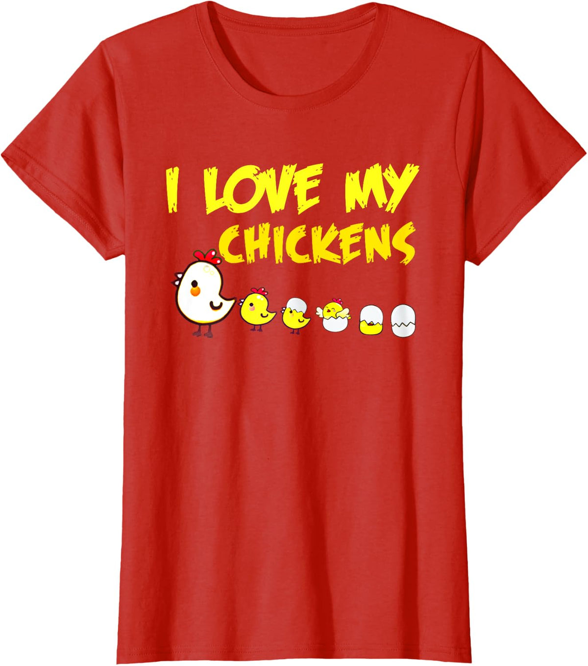 I Love My Chickens Shirt Hen Lovers Gift T-Shirt - Red