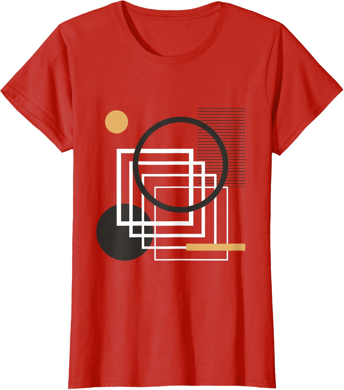 Abstract Modern Art Design Graphic Tee T-Shirt for Men and Women Artists - Red