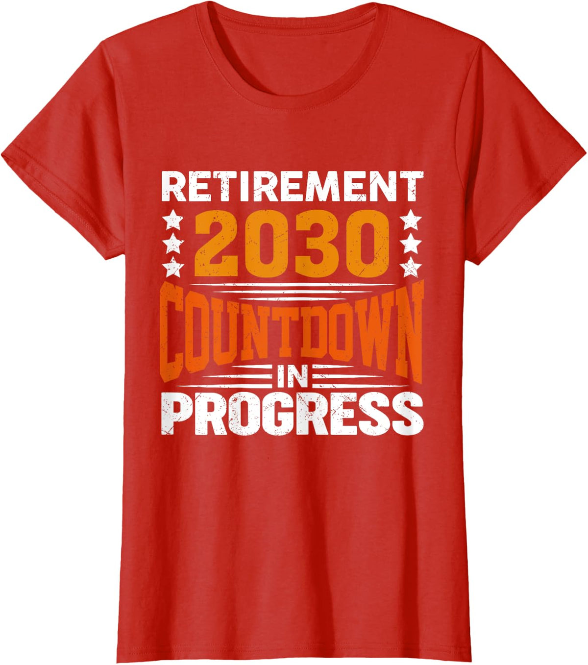 Retirement 2030 Countdown Vintage Retire Retiring Fun Quote T-Shirt - Red