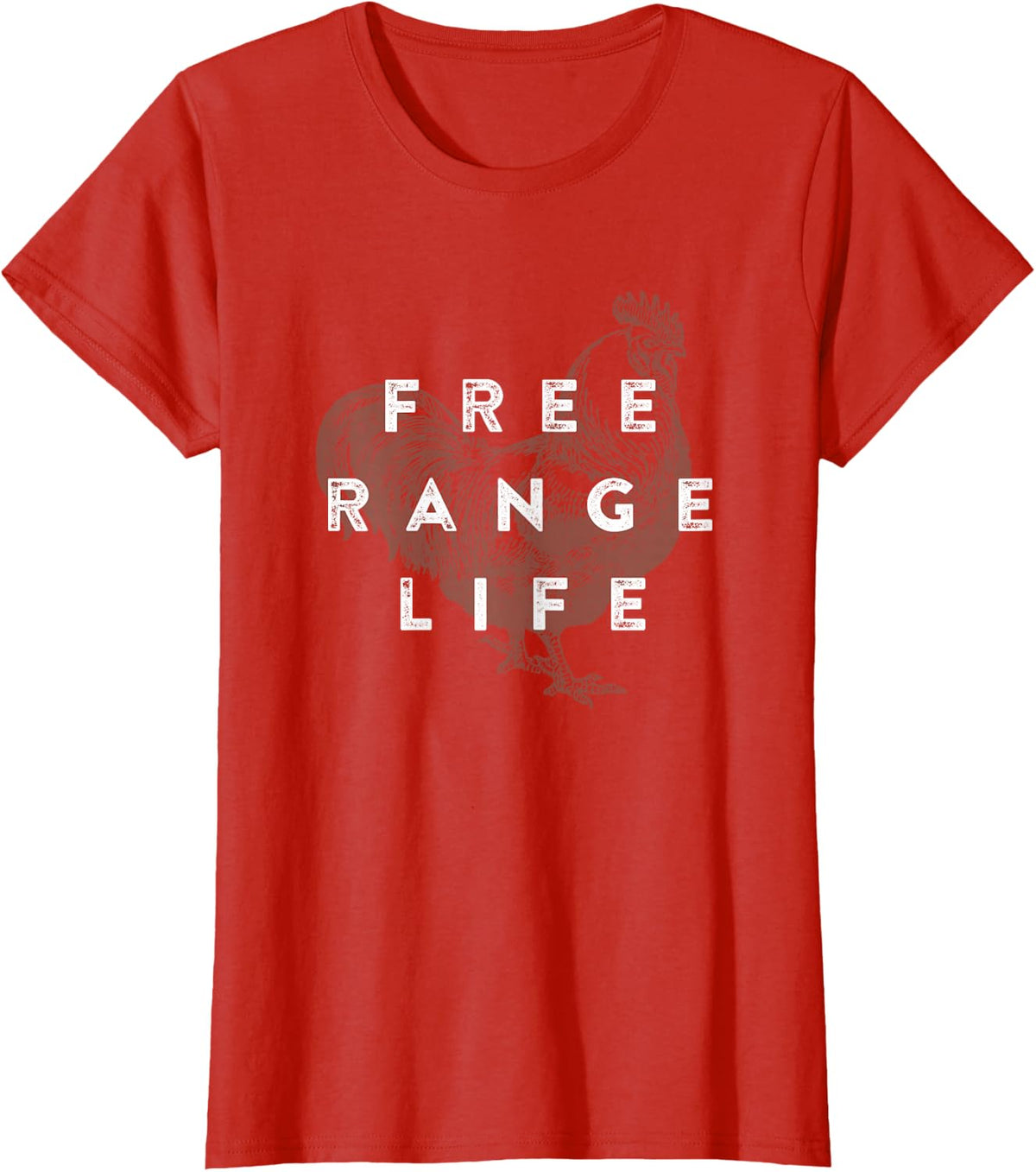 Free Range Life Chicken T-Shirt - Red