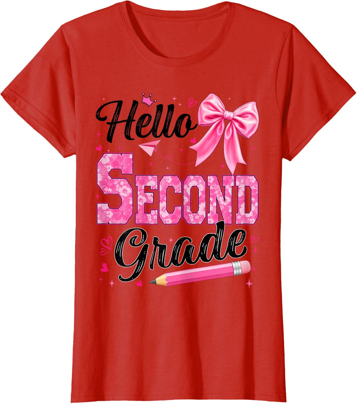 First Day 2nd Grade Second Coquette Teacher Girl Student Kid T-Shirt - Red