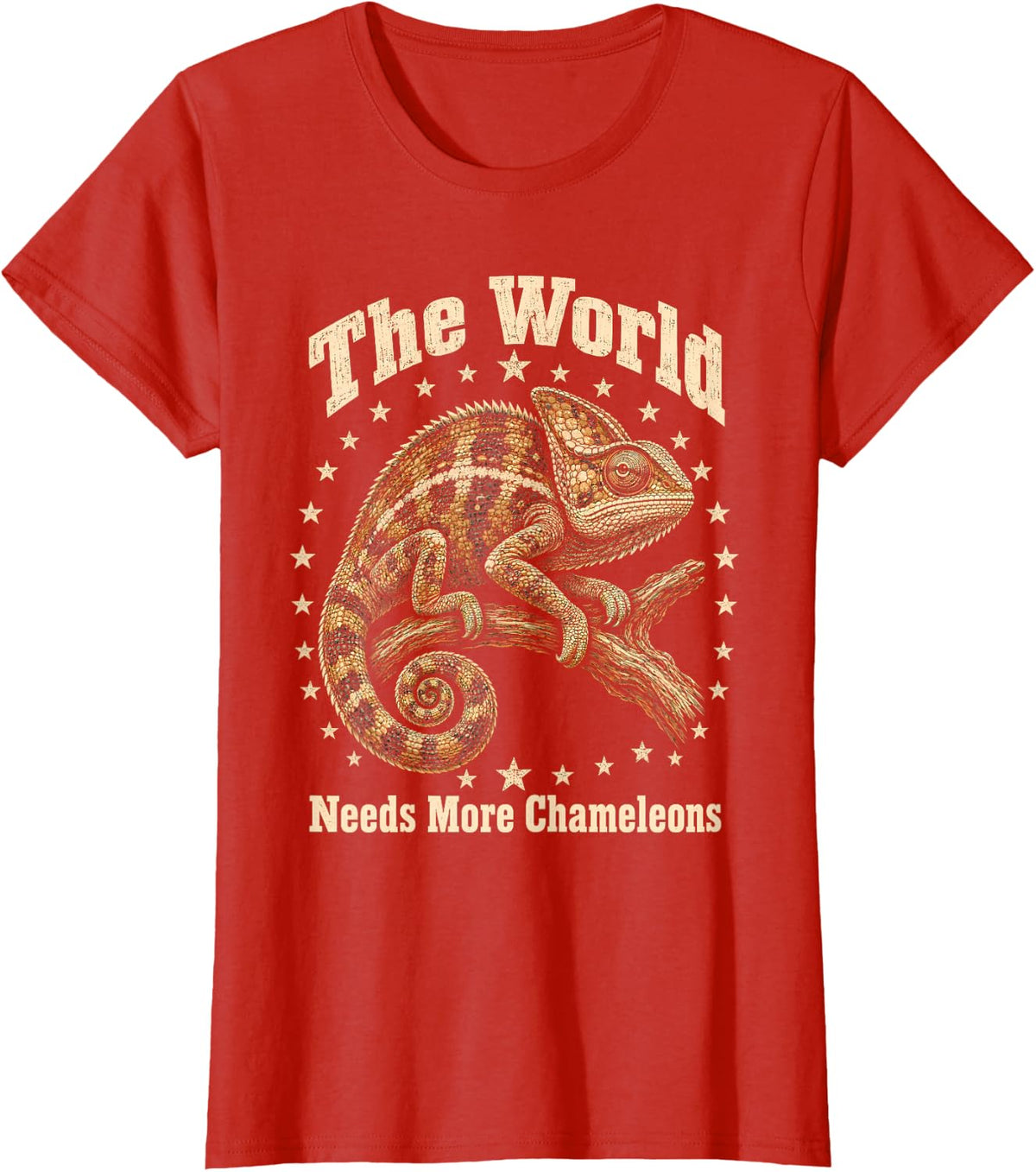 The World Needs More Chameleons Reptile T-Shirt - Red
