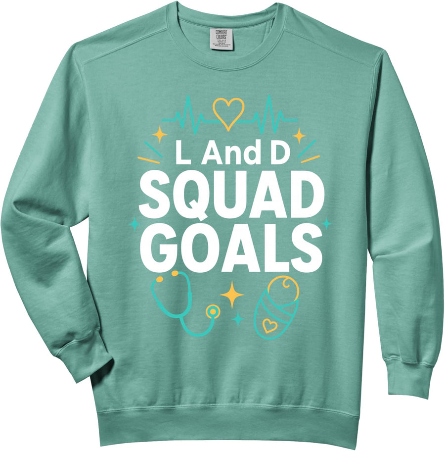 Labor And Delivery Nurse NICU Baby Stethoscope Heart Comfort Colors Adult Sweatshirt - Adult Unisex Light Green