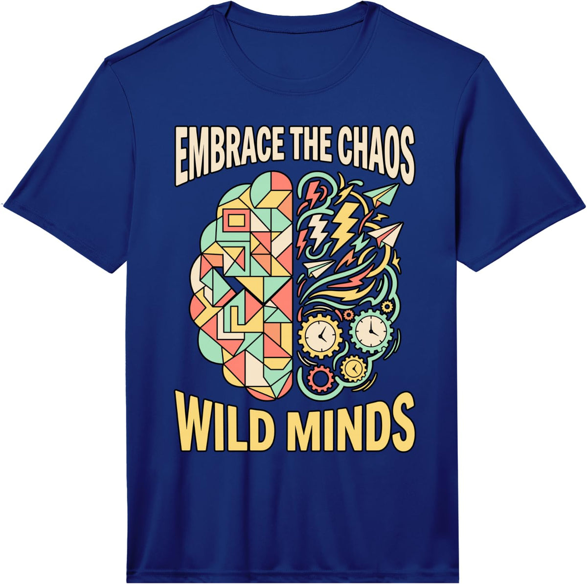 Embrace The Chaos Wild Minds ADHD Awareness Month Performance T-Shirt - Royal Blue
