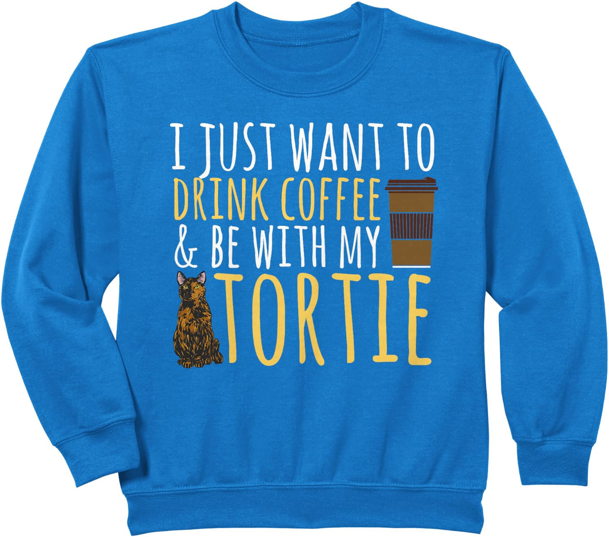 Tortoiseshell Cat Tortie Sweatshirt - Royal Blue