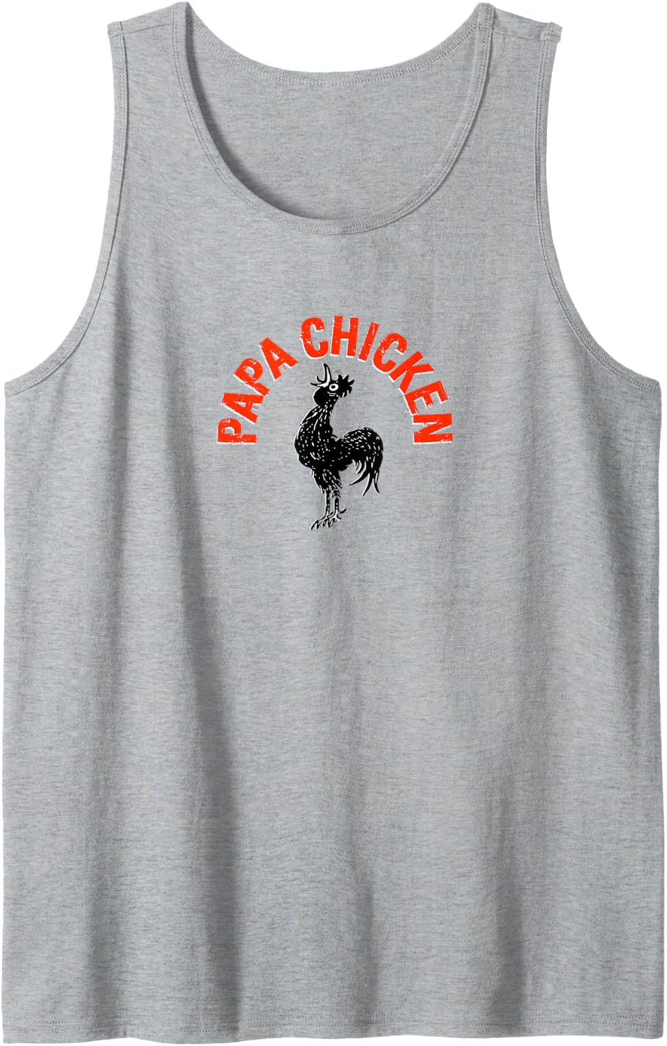 Men's Papa Chicken - Novelty Gift for Dad Father's Day, Birthday Sleeveless Tank Top - Heather Grey