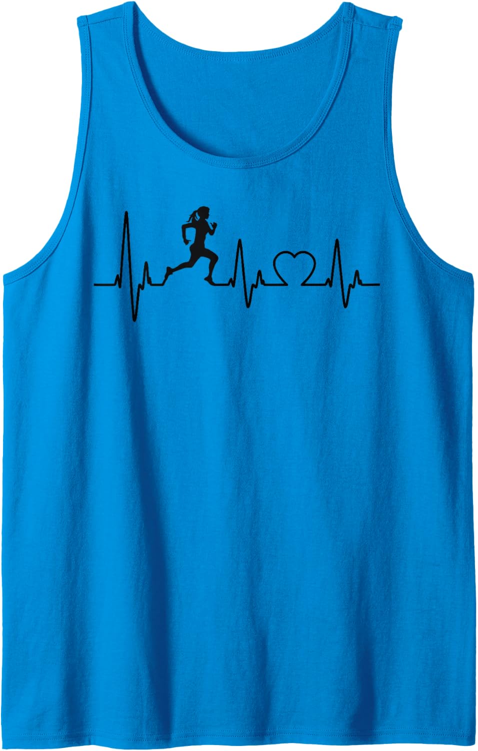 Running Girl Heartbeat Runner For Women Girls Love Running Tank Top - Sapphire Blue