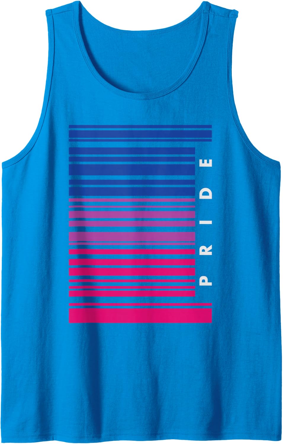 Barcode Bisexual Pride LGBT Flag Funny Bi Men Women Retro Tank Top - Sapphire Blue