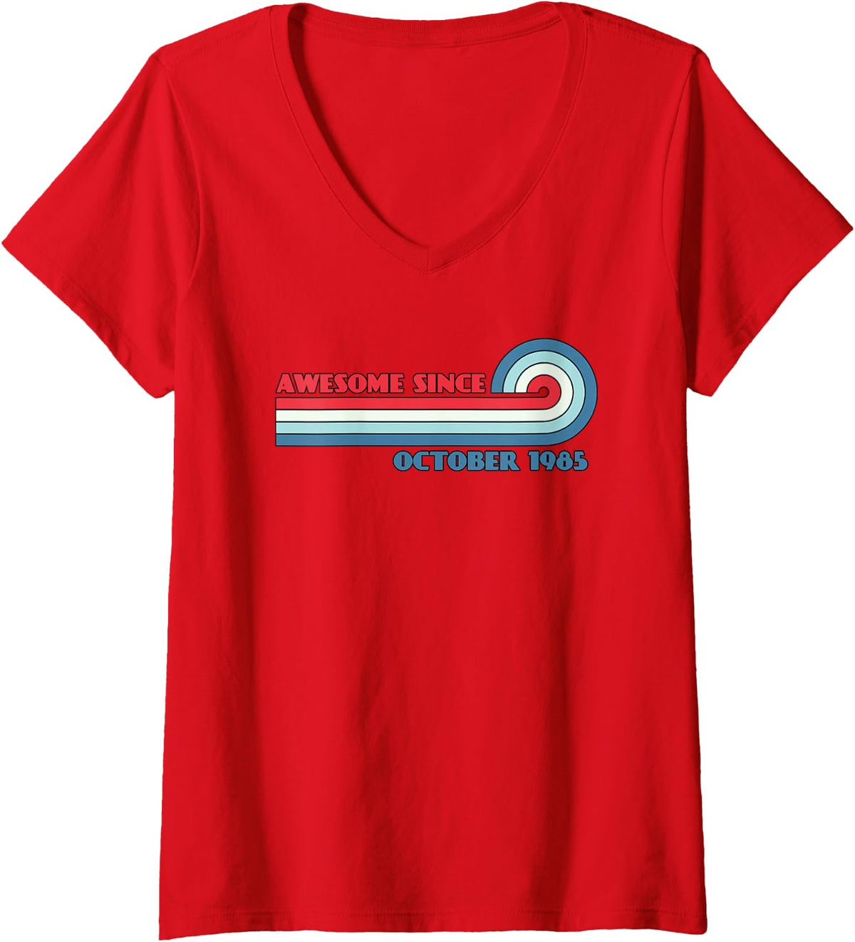 Women's Awesome Since October 1985 V-Neck T-Shirt - Red