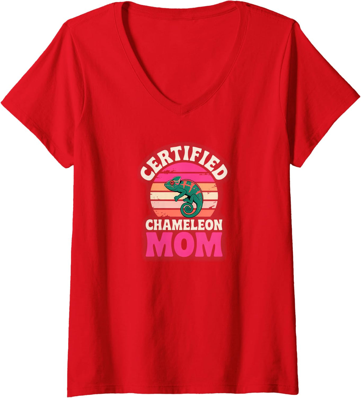 Women's Chameleon Mom V-Neck T-Shirt - Red