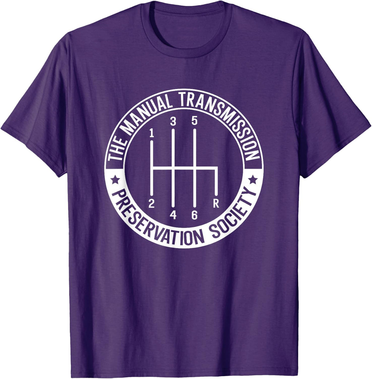 Reservation Society Gearbox Car Stick Manual Transmission T-Shirt - Purple