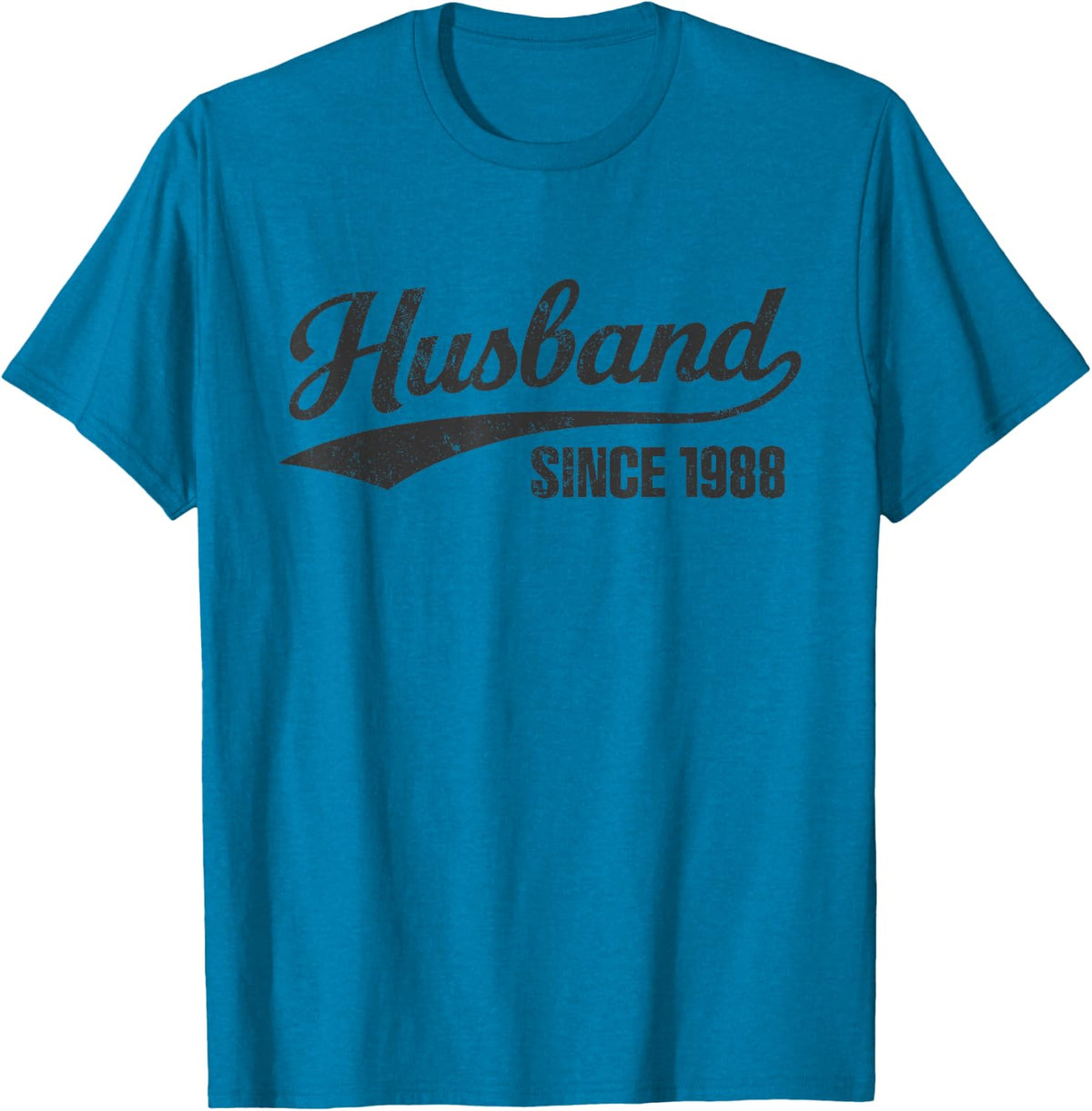 Retro Distressed Husband Since 1988 38th Wedding Anniversary T-Shirt - Sapphire Blue
