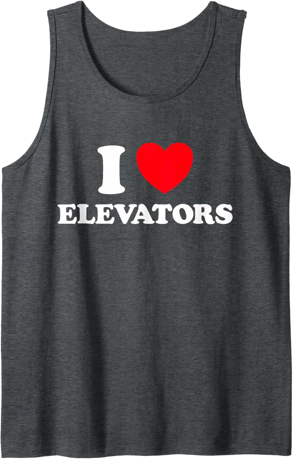 Elevator Heart Funny Cute Machine Freight Designer Fan Sleeveless Tank Top - Dark Heather Grey
