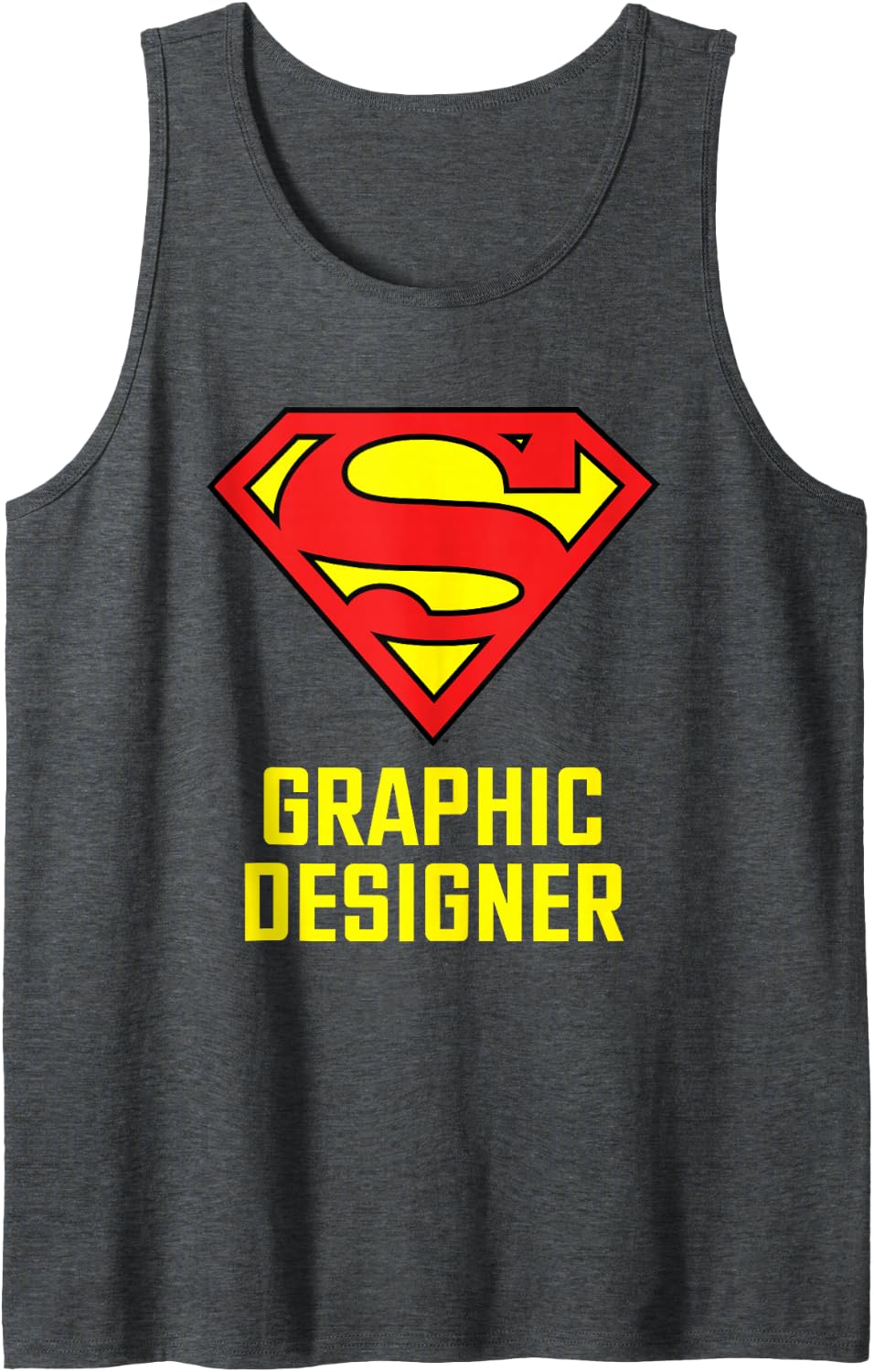 Superman Super Graphic Designer Sleeveless Tank Top - Dark Heather Grey
