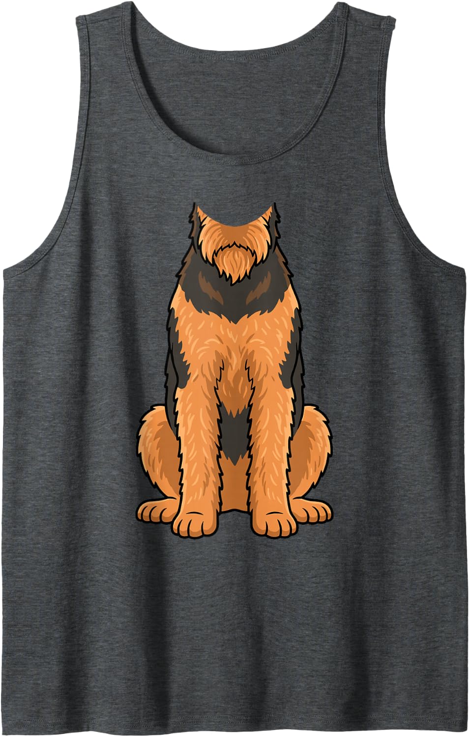 Airedale Terrier Dog Costume Halloween Cosplay Design Sleeveless Tank Top - Dark Heather Grey