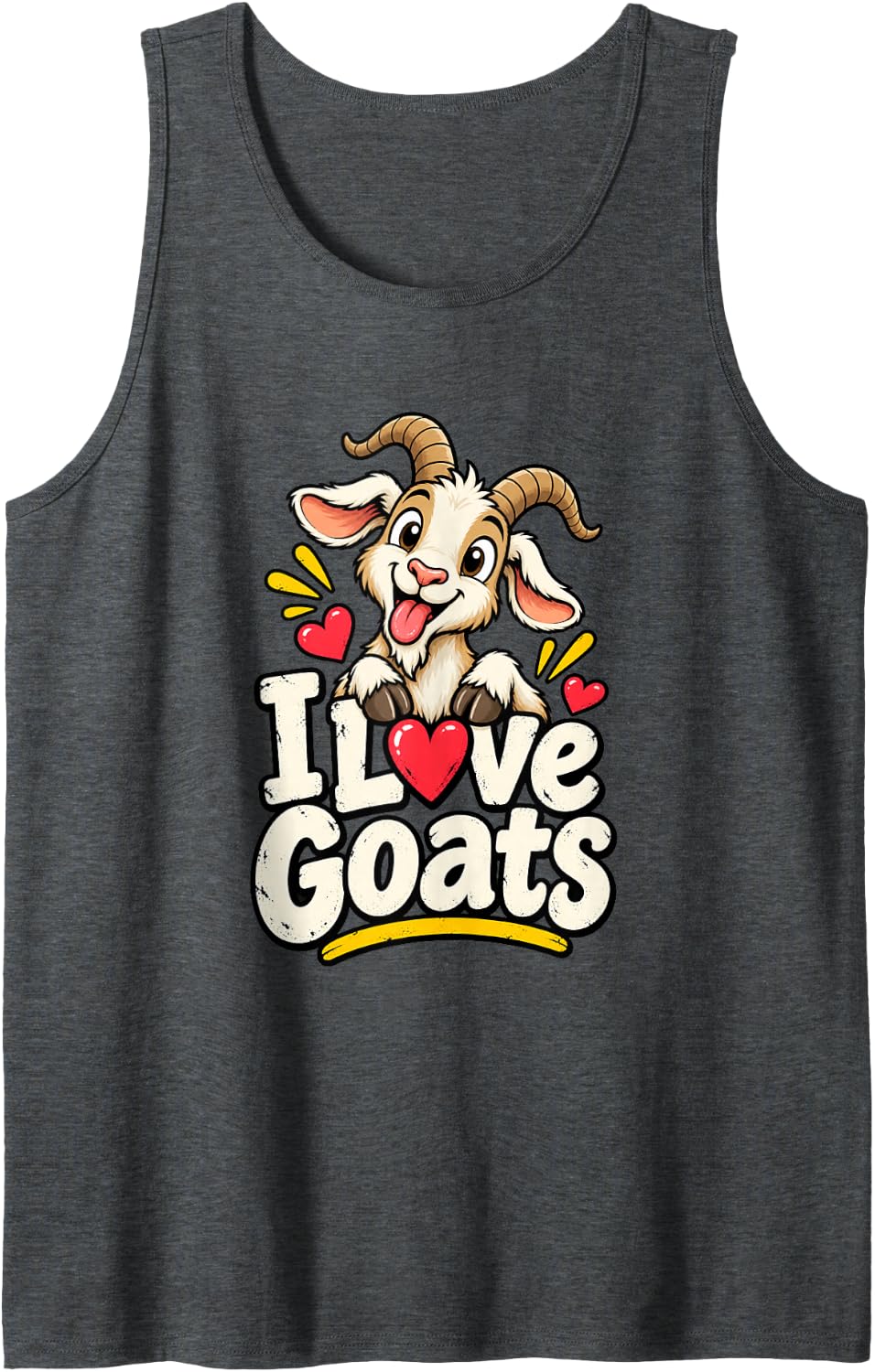 Goat Lover Homestead Farm Animal Humor Sleeveless Tank Top - Dark Heather Grey