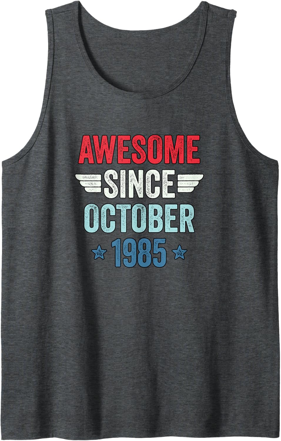 Awesome Since October 1985 Sleeveless Tank Top - Dark Heather Grey