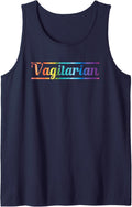 Funny Vagitarian Lesbian Gay Couple Valentine's Day LGBT Tank Top - Navy Blue