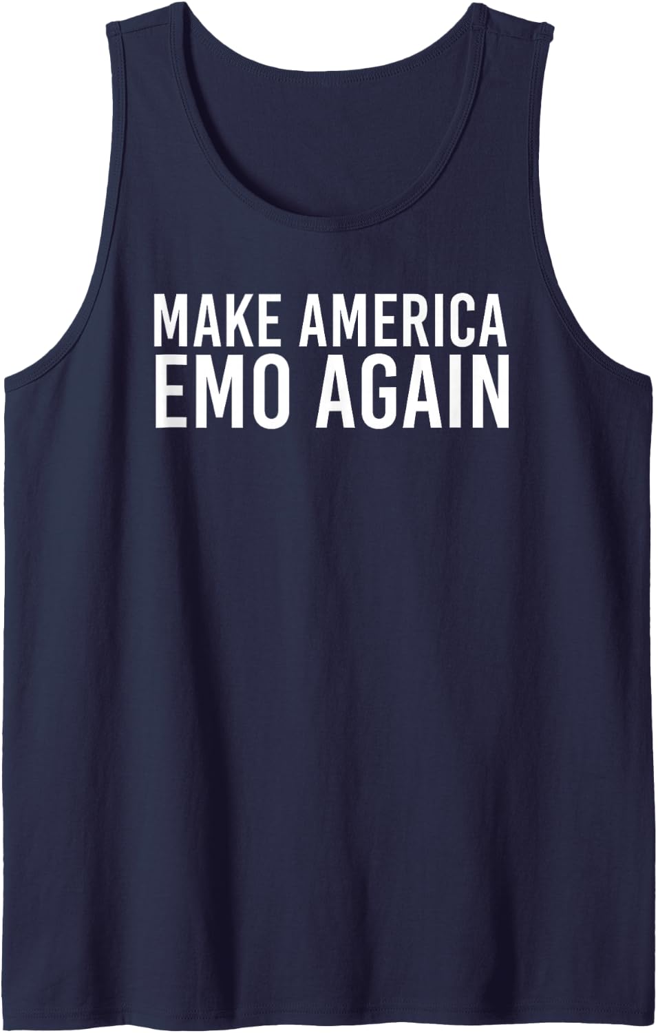MAKE AMERICA EMO AGAIN Art Funny Goth US Gift Idea Tank Top - Navy Blue