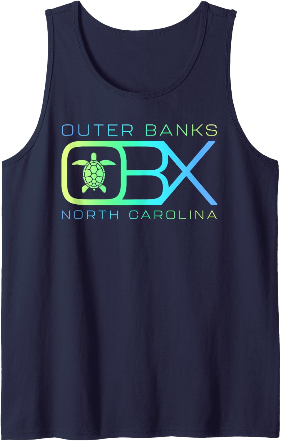 OBX North Carolina | Outer Banks Merch Vacation Sea Turtle Tank Top - Navy Blue