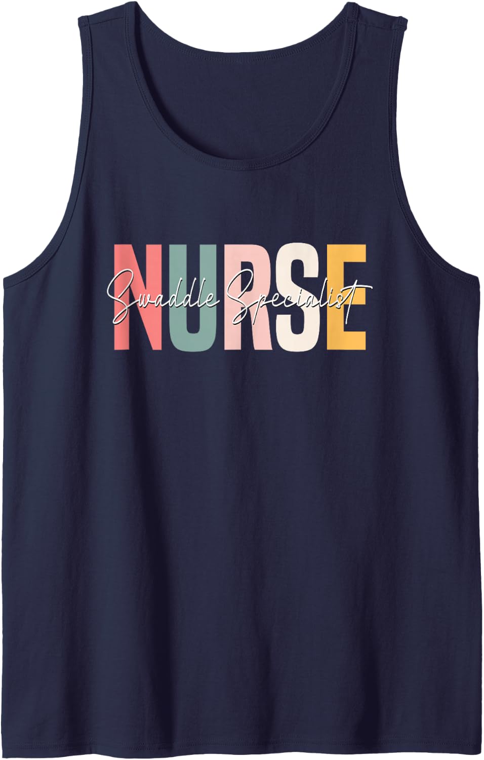 Funny Swaddle Specialist Postpartum Nurse Mother Baby Nurse Sleeveless Tank Top - Navy Blue