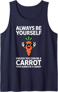 Cute Carrot Design for Men Women Kids Vegetable Carrot Lover Sleeveless Tank Top - Navy Blue