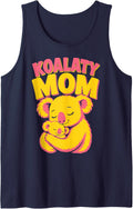 Cute Koala Mom Sleeveless Tank Top - Navy Blue