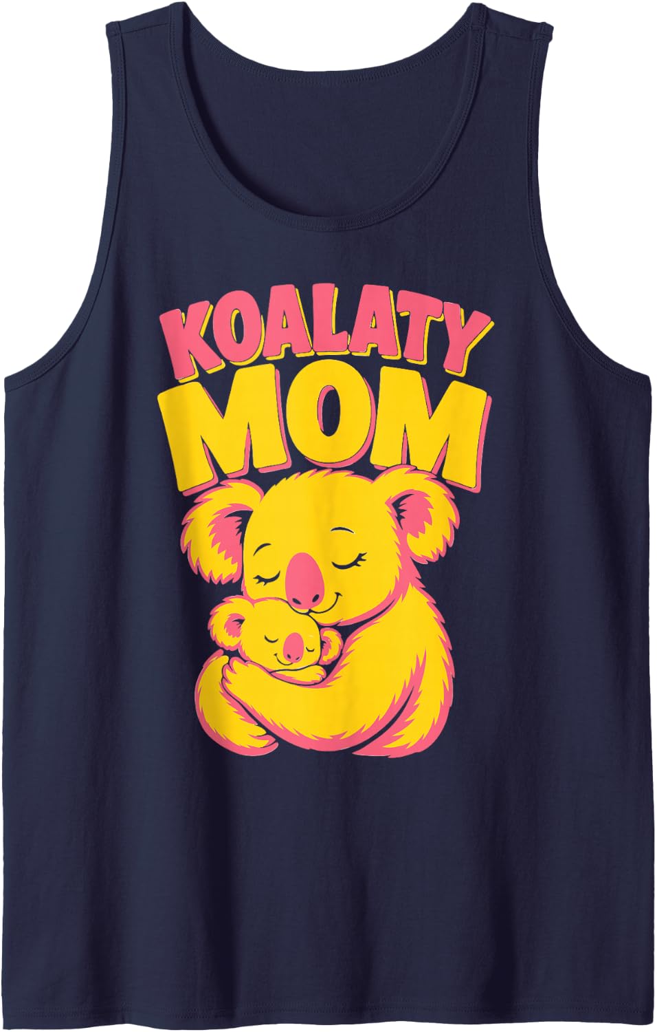 Cute Koala Mom Sleeveless Tank Top - Navy Blue