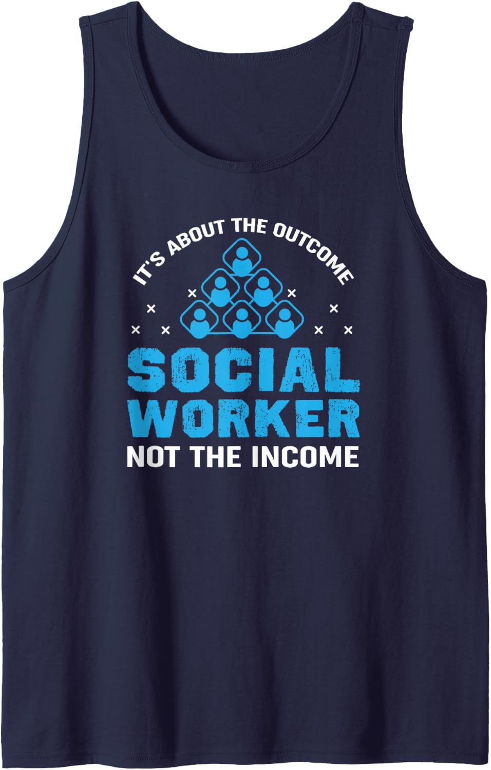 Social Worker Outcome Caseworker Social Teacher Work Sleeveless Tank Top - Navy Blue