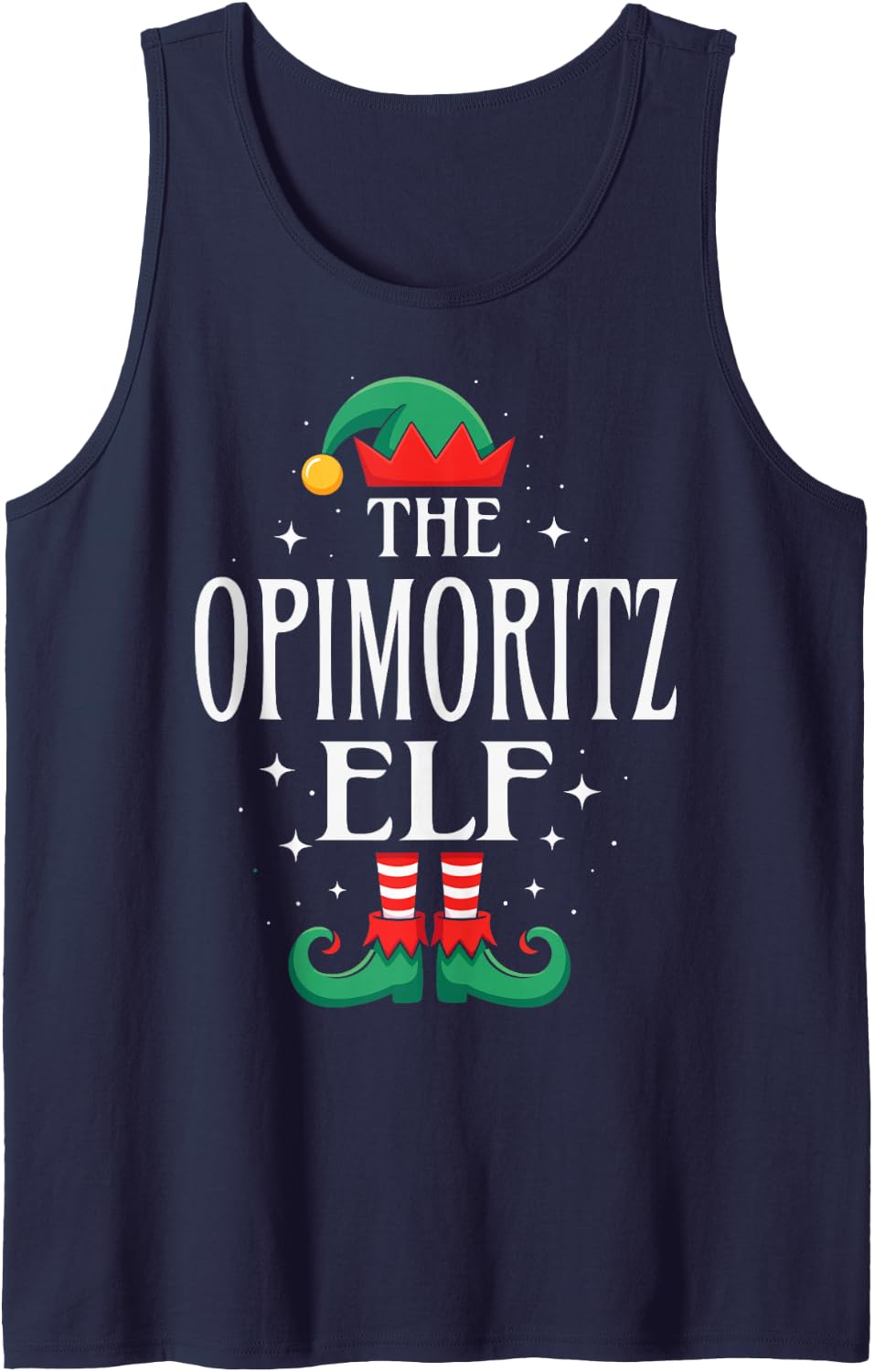 The Opimoritz Elf Funny Christmas Grandpa Matching Family Sleeveless Tank Top - Navy Blue