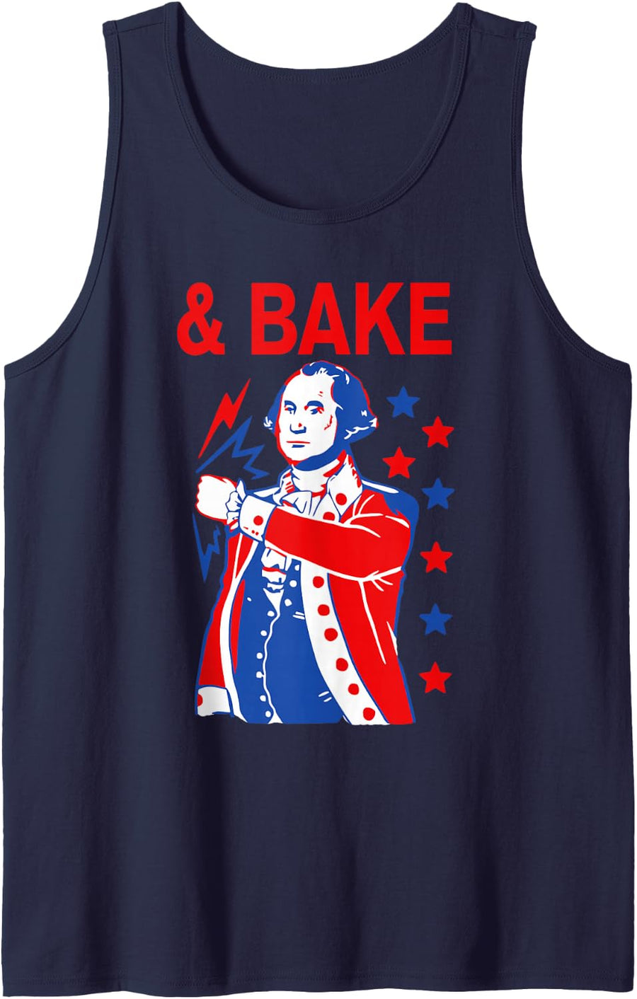 Funny Shake And Bake 4th of July Couple Matching & Bake Tank Top - Navy Blue