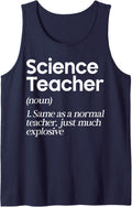Science Teacher Definition Chemistry Physics STEM Teacher Sleeveless Tank Top - Navy Blue
