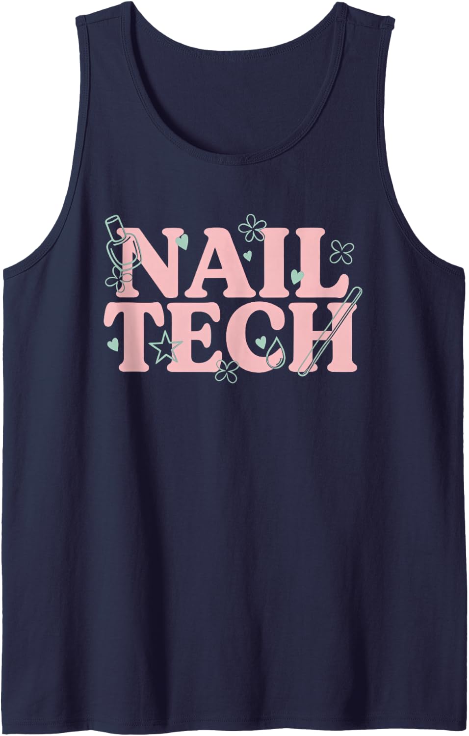 Nail Technician School Technology Artist Manicurist Tech Sleeveless Tank Top - Navy Blue