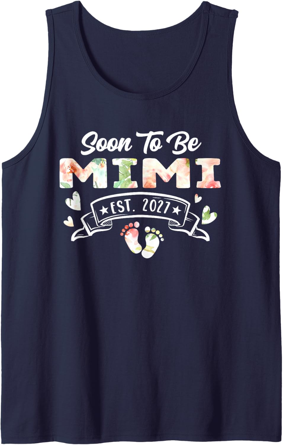 Soon to Be Mimi Est 2027 Sleeveless Tank Top - Navy Blue