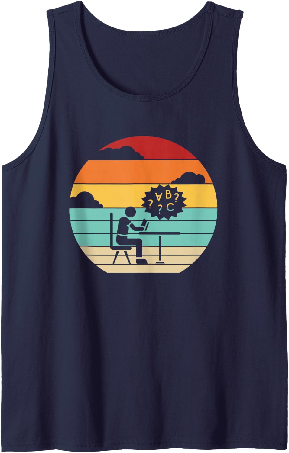 Retro Dyslexia Apraxia Articulation Disorder Dyslexic Sleeveless Tank Top - Navy Blue