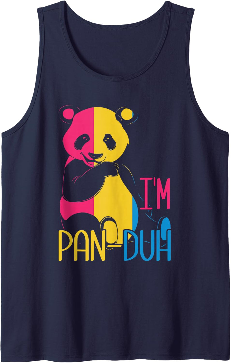 Im Pan Duh Funny Queer Panda LGBT Pride Month Gift Pansexual Tank Top - Navy Blue