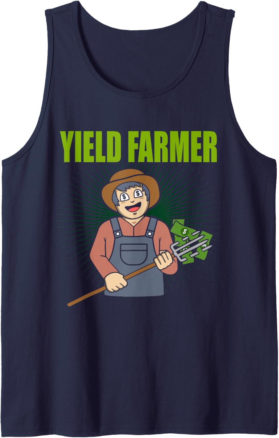 Yield Farmer DeFi Decentralized Finance Sleeveless Tank Top - Navy Blue