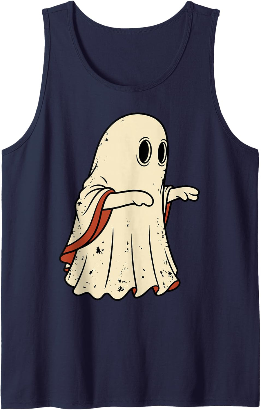 Ghost Sarcastic Funny Halloween Spooky Humor Costume Lover Sleeveless Tank Top - Navy Blue